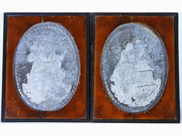 Engraved Figure of Saints on Mirrors  (Venice, 18th Century)  - Auction An antique casale: Furniture and Collections - II - III - Maison Bibelot - Casa d'Aste Firenze - Milano