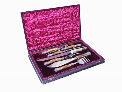 Set da Arrosto e Pesce in Corno e Argento