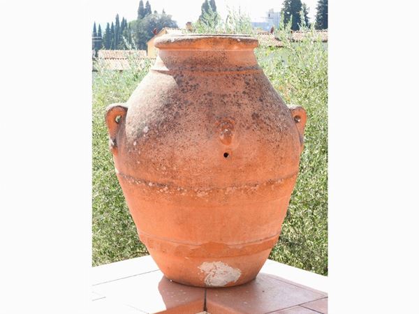 Old Terracotta Pot  (Domenico Ricceri, Manufacture of Impruneta)  - Auction An antique casale: Furniture and Collections - I - II - Maison Bibelot - Casa d'Aste Firenze - Milano