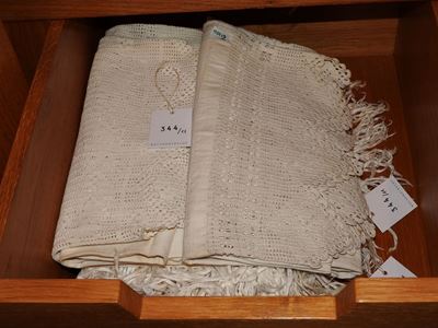 Lotto di Asciugamani D'epoca in Lino e Cotone