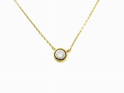 Catenina in Oro Giallo con Pendente in Oro Giallo e Bianco e Diamante