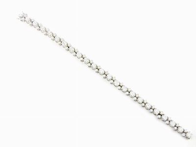 Bracciale Tennis in Oro Bianco e Diamanti