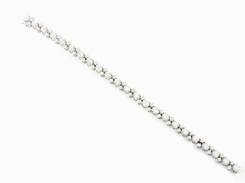 Bracciale Tennis in Oro Bianco e Diamanti