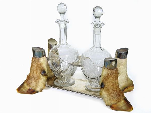 Silver, Crystal and Deer Hooves Liqueur Set