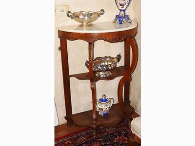 Console a Mezzaluna in Noce