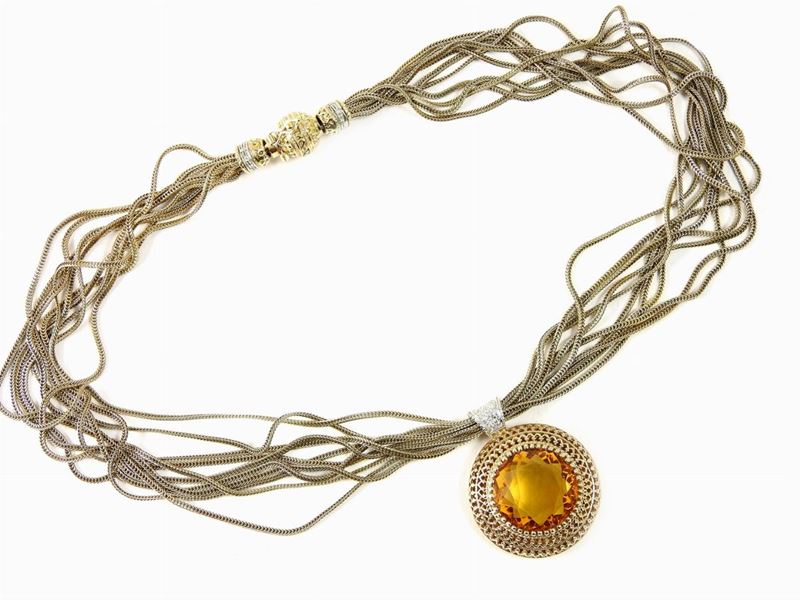 Girocollo "moonlight" in Oro 333/1000 con Pendente