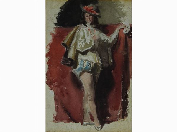 Scuola toscana della seconda met&#224; del XIX secolo - Personaggi in costume teatrale