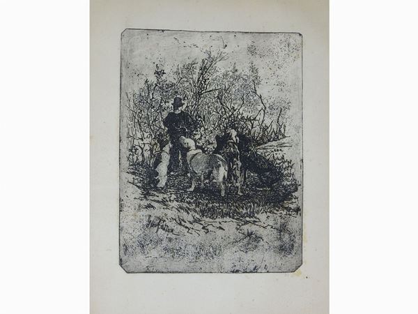 Giovanni Fattori : Diego Martelli and His Dogs (1885 ca.)  ((1825-1908))  - Auction Modern and Contemporary Art /   An antique casale in Settignano: Paintings - I - Maison Bibelot - Casa d'Aste Firenze - Milano
