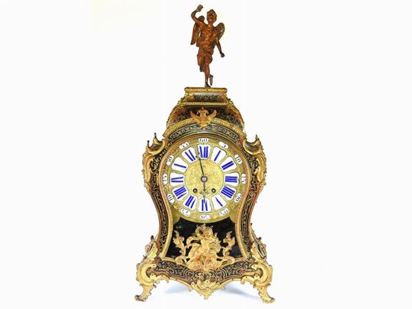 Gilded Metal Mantel Clock in the Boulle Style