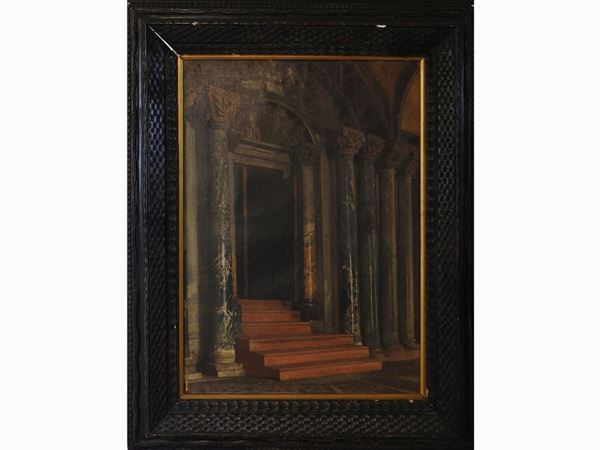Cesare Maccari attribuito - Veduta del portale del vestibolo di San Marco a Venezia