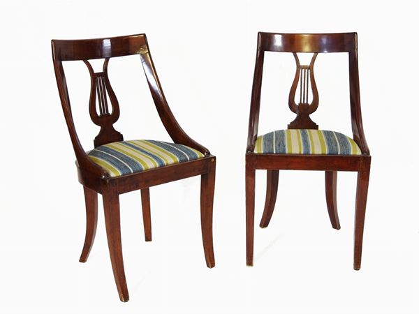 A Set of Four Mahogany Gondola Chairs  (first half of 19th Century)  - Auction The collector's house: Antique, Modern and Oriental Art - Lots: 450-673 - III - Maison Bibelot - Casa d'Aste Firenze - Milano
