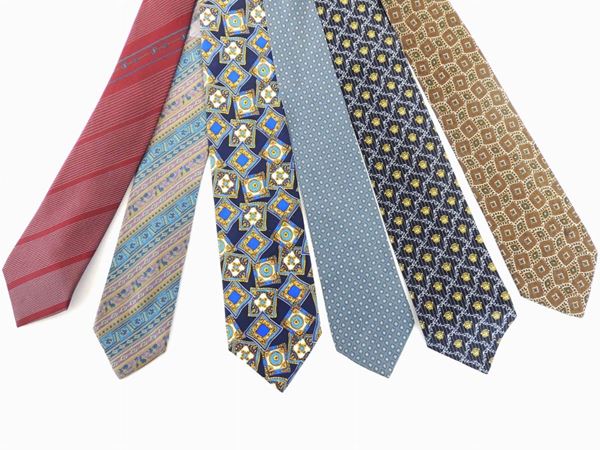 Sei cravatte in seta  (Anni Ottanta)  - Asta Vintage Mania: una raffinata selezione - Maison Bibelot - Casa d'Aste Firenze - Milano