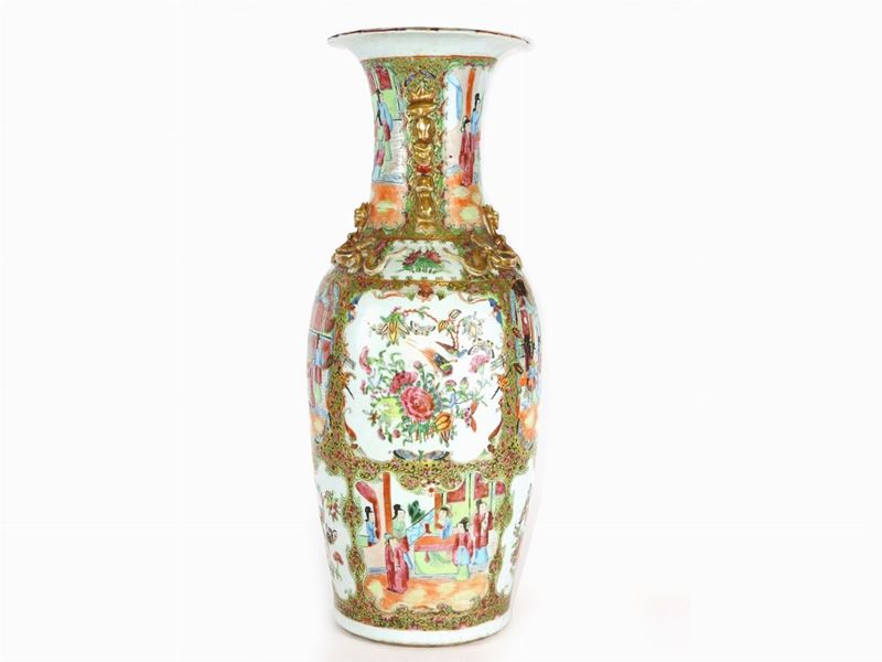 Grande Vaso Canton in Porcellana Policroma