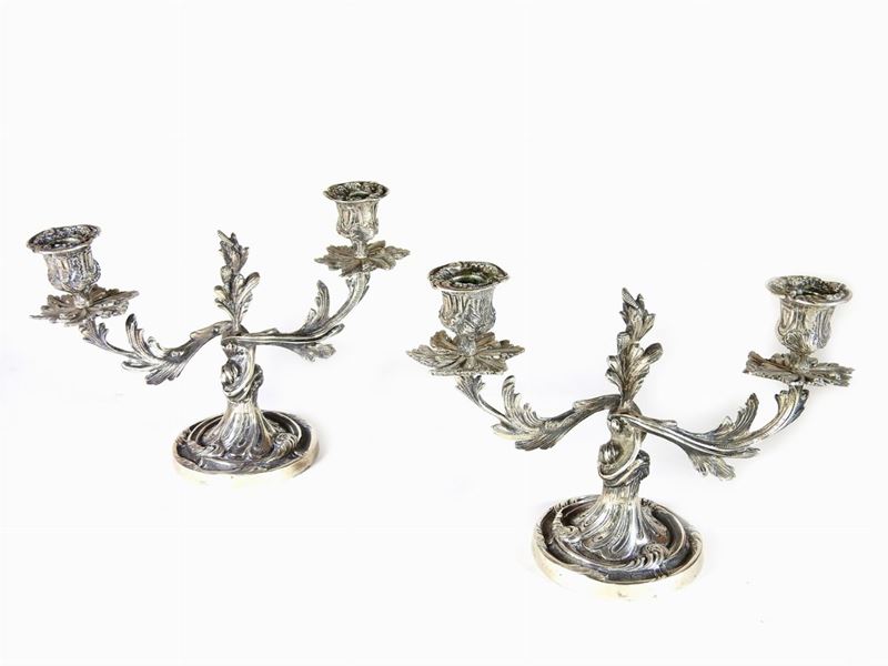 Coppia di Candelabri in Argento