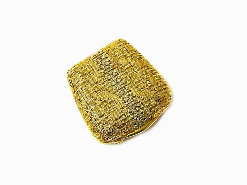 Scatola Porta Pillole in Oro Giallo e Bianco