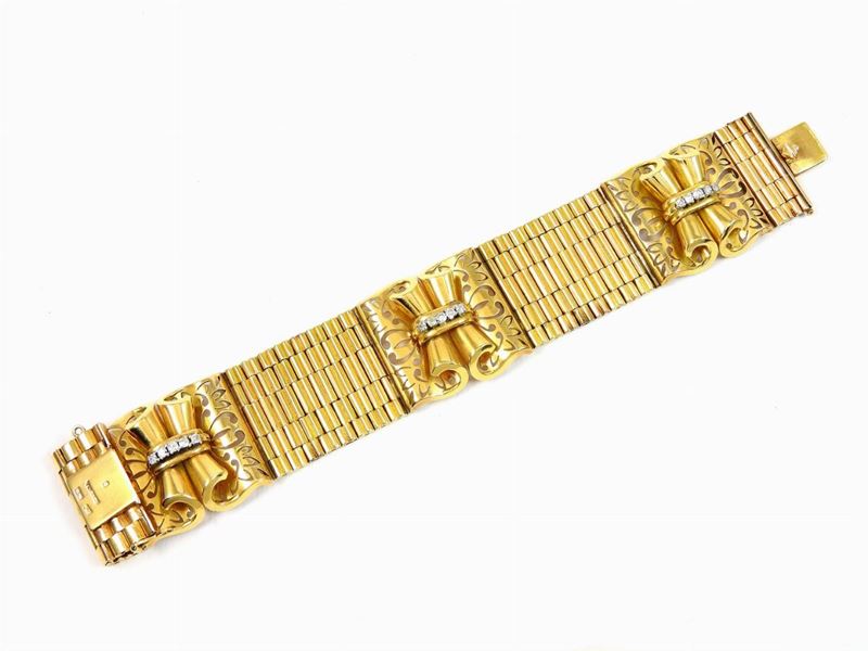 Bracciale in Oro Giallo con Diamanti
