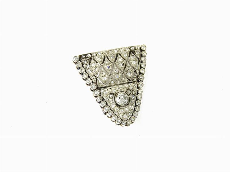 Spilla in Oro Bianco e Diamanti