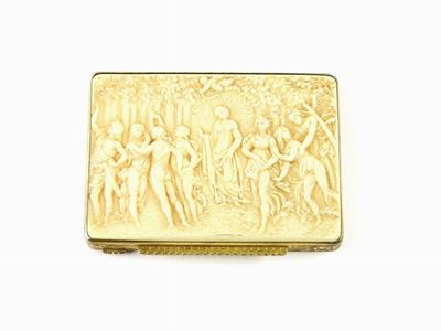Scatola in Argento Sterling con Piastra di Avorio Lavorato