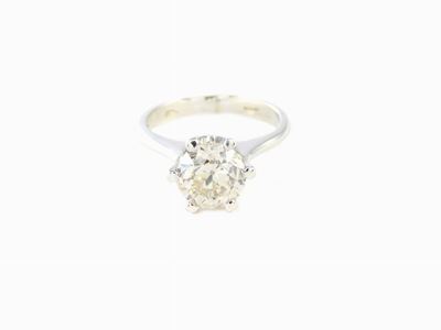 Anello Solitario in Oro Bianco con Diamante