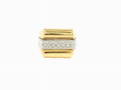 Anello in Oro Rosa e Bianco con Diamanti