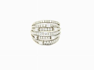 Anello "notte di San Lorenzo" in Oro Bianco e Diamanti