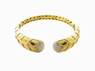 Collier Rigido in Oro Giallo e Diamanti