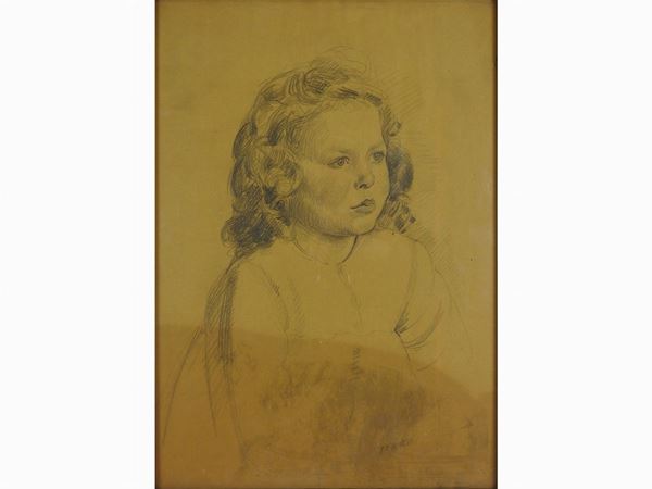 Cesare Peruzzi : Portrait of a Girl  ((1894-1995))  - Auction The collector's house: Antique, Modern and Oriental Art - Lots: 450-673 - III - Maison Bibelot - Casa d'Aste Firenze - Milano
