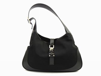Borsa a Spalla Gucci in Tela e Pelle Nera
