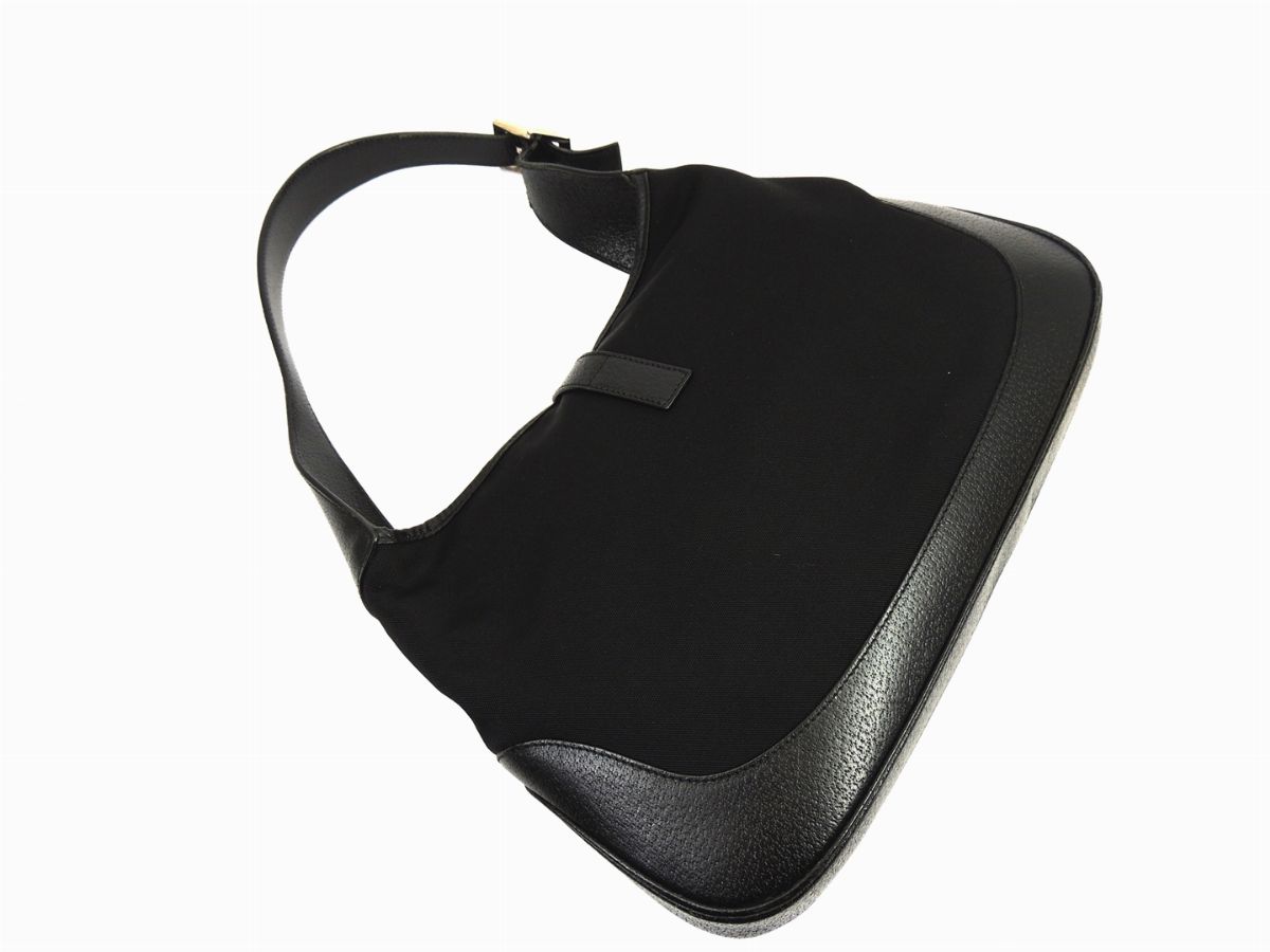 Borsa a Spalla Gucci in Tela e Pelle Nera