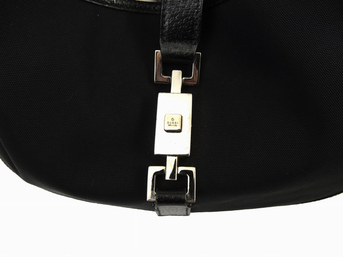 Borsa a Spalla Gucci in Tela e Pelle Nera