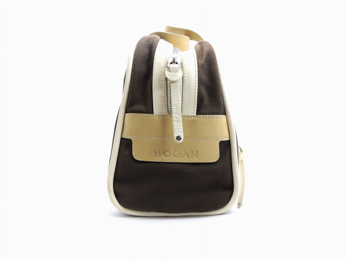 Borsa a Mano Hogan in Tela Marrone e Pelle