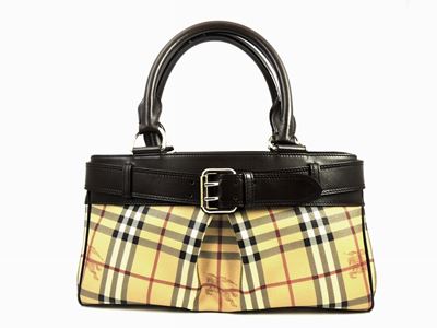 Borsa a Mano Burberry in Tela e Pelle