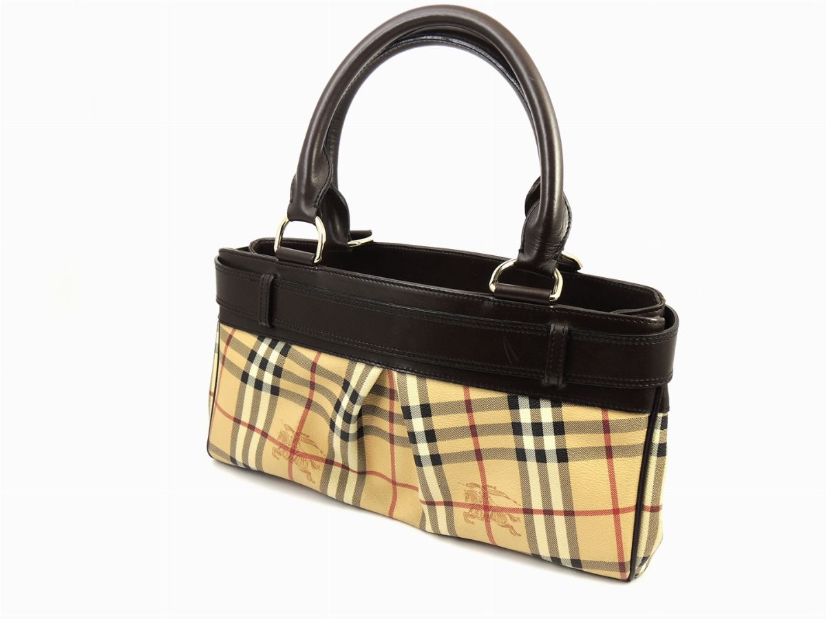 Borsa a Mano Burberry in Tela e Pelle