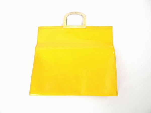 Borsa shopper Fendi in vernice gialla