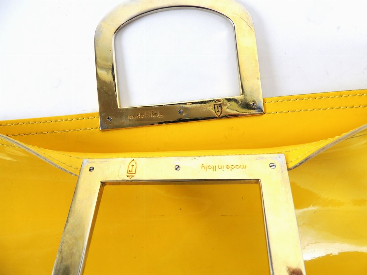 Borsa Shopper Fendi in Vernice Gialla