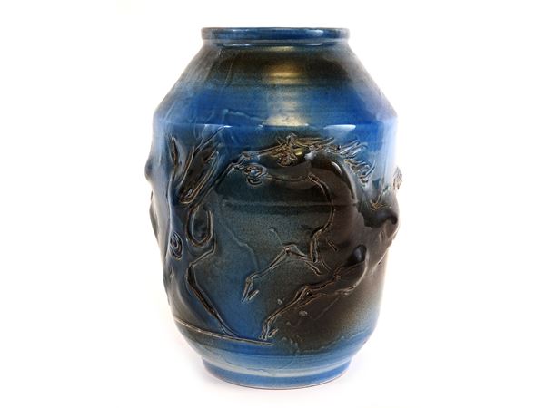 Eliseo Salino - Glazed Terracotta Vase
