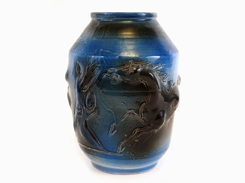 Eliseo Salino - Vaso in Terracotta Maiolicata