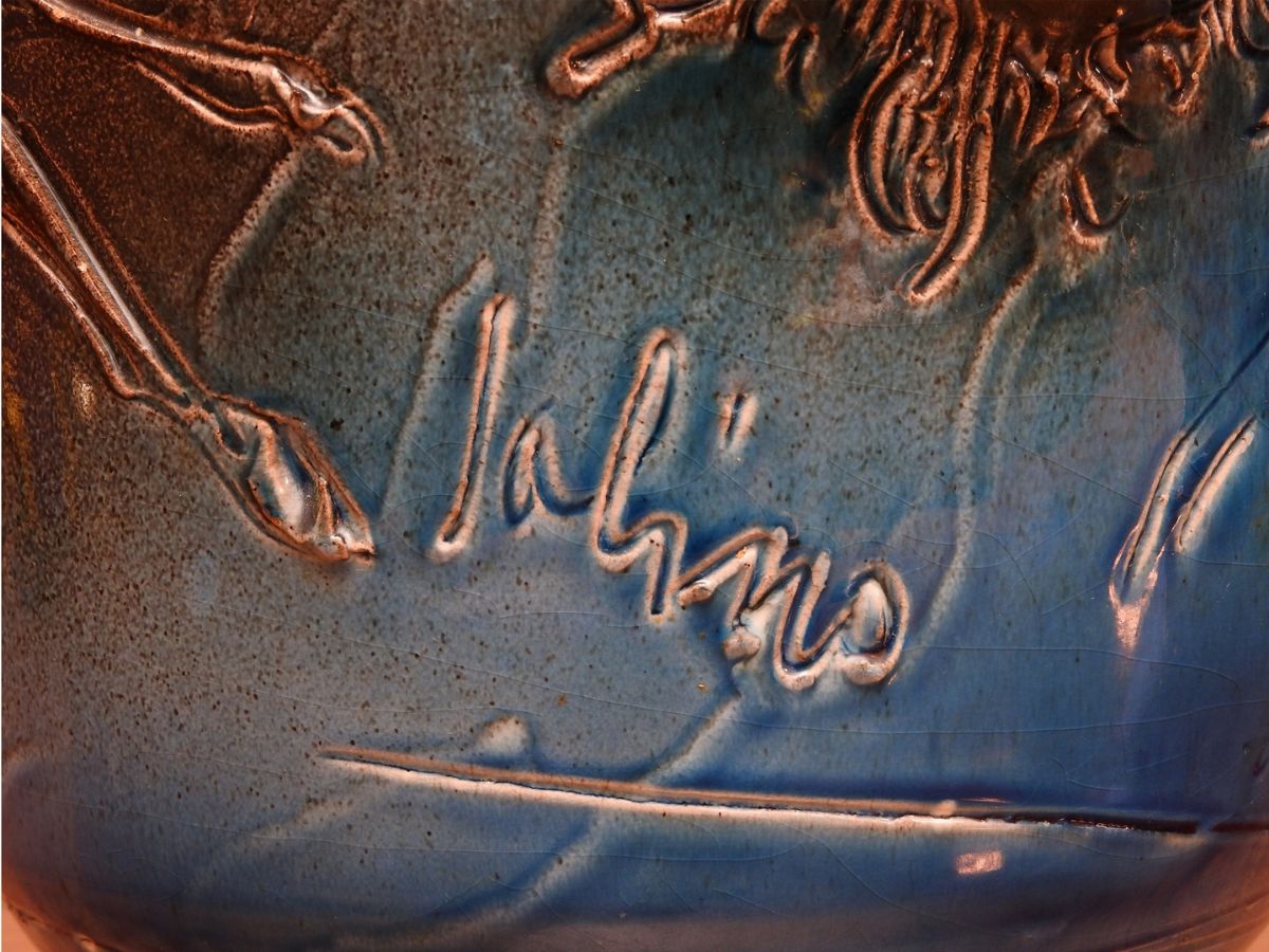 Eliseo Salino - Vaso in Terracotta Maiolicata