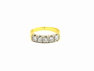 Fede in Oro Giallo e Bianco con Diamanti