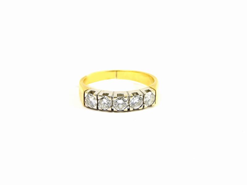 Fede in Oro Giallo e Bianco con Diamanti