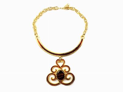 Collana Rigida Les Bernard in Metallo Dorato e Smalto
