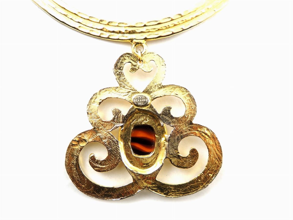 Collana Rigida Les Bernard in Metallo Dorato e Smalto
