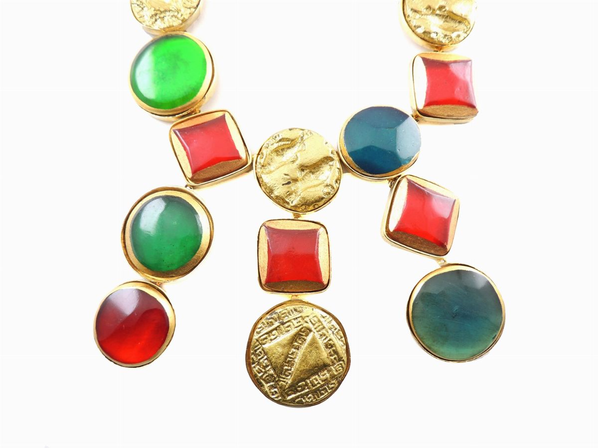 Collana Kenneth Jane Lane in Metallo Dorato e Pasta Vitrea