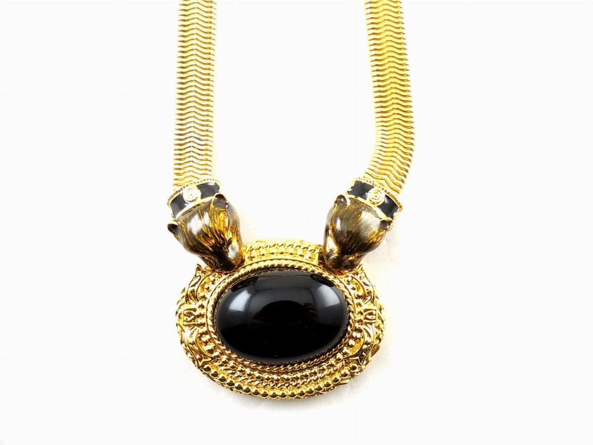 Collana Edgar Berebi in Metallo Dorato e Vetro