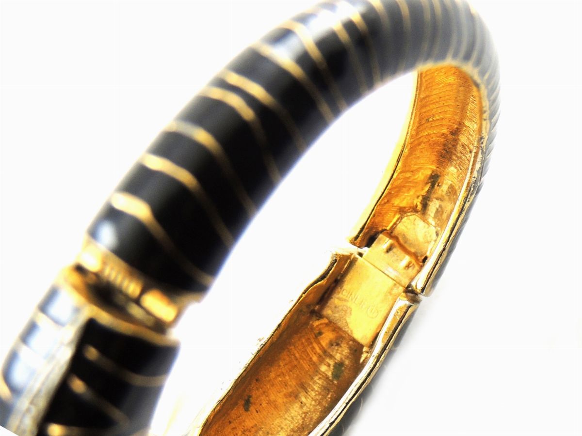 Bracciale Ciner in Metallo Dorato, Vetro, Smalto e Strass