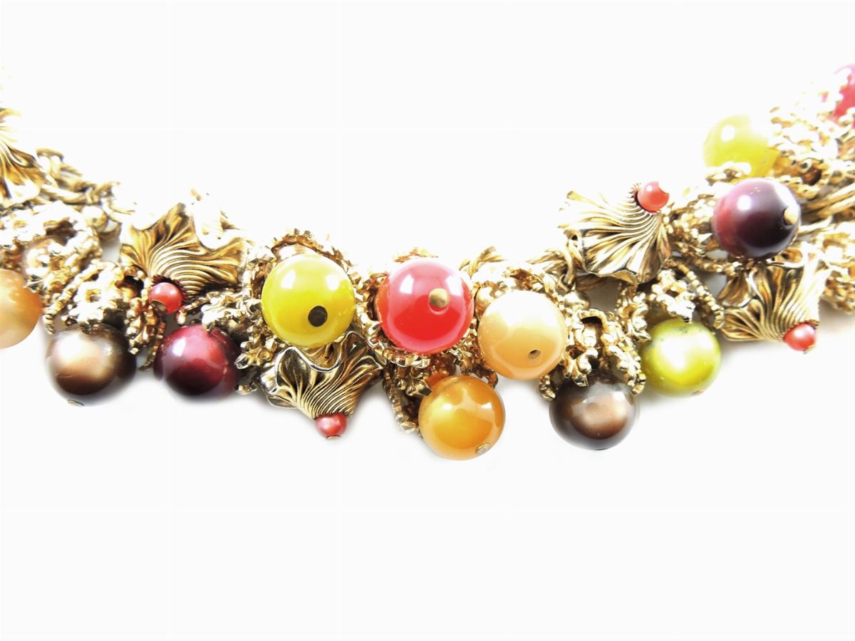 Bracciale Charms Napier in Metallo Dorato e Perle di Vetro