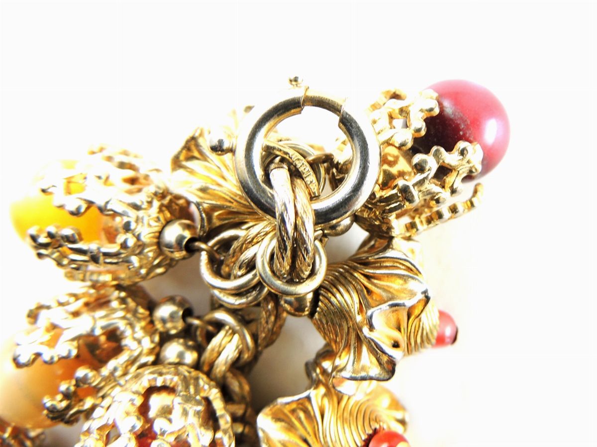 Bracciale Charms Napier in Metallo Dorato e Perle di Vetro