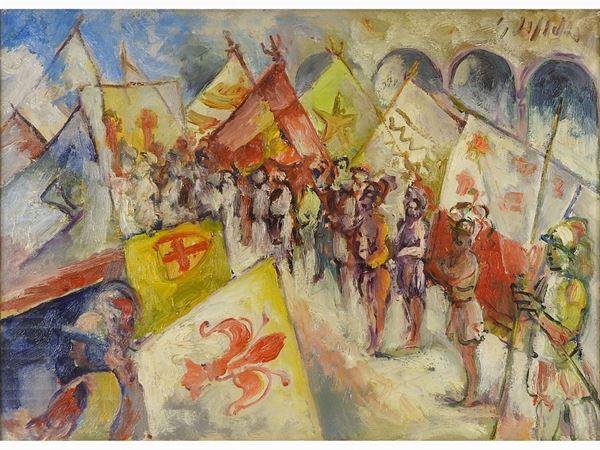 Emanuele Cappello : Parade in Florence  - Auction The collector's house: Antique, Modern and Oriental Art - Lots: 450-673 - III - Maison Bibelot - Casa d'Aste Firenze - Milano