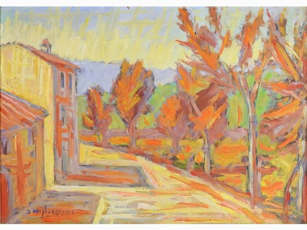 Dino Migliorini : View of Tuscan Street  ((1907-2005))  - Auction The collector's house: Antique, Modern and Oriental Art - Lots: 450-673 - III - Maison Bibelot - Casa d'Aste Firenze - Milano