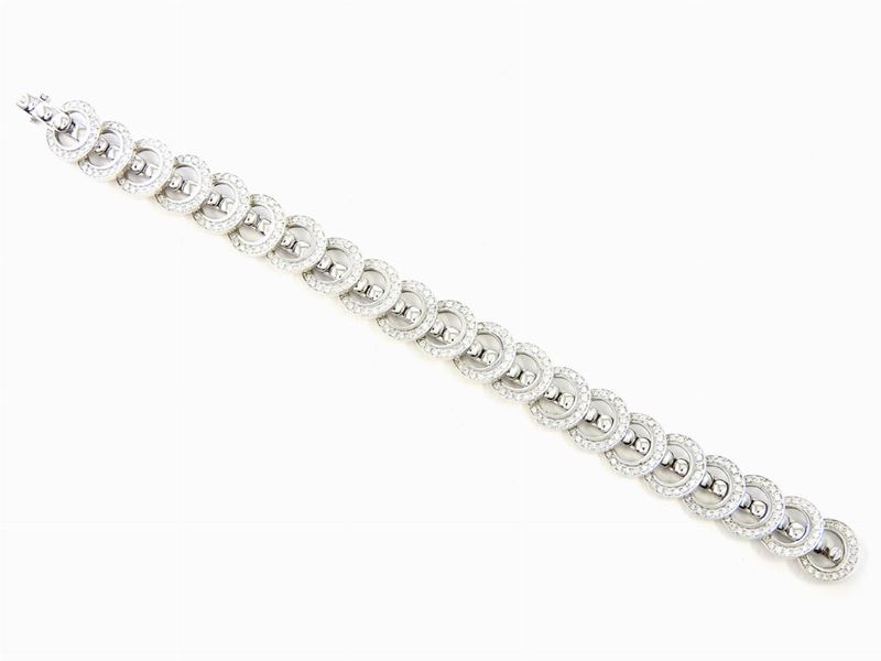 Bracciale Tennis in Oro Bianco e Diamanti